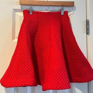 Maje,Vestiaire, Jamila Waffle Knit Skirt, EUC, Size 36 EU/4 US in red